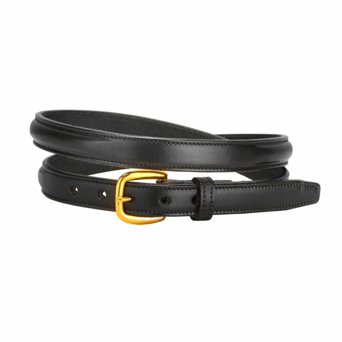 Ceinture Femme Tory Leather Cuir Noir Taille 24 – Bride 3/4 Plissé