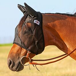 thumbnail image 2 of Cashel Quiet Ride Fly Mask For Warmblood Horses – With Ears & Nose Cover, Trail Riding, USA Made 2 of 5