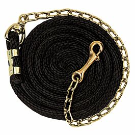 Lead Ripe Chain Weaver Poly Lead Rope with Brass Plated Chain