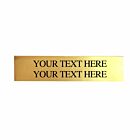 8" x 2" Brass Stall Plate with 2 Lines of Text