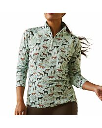 Ariat Sunstopper 2.0 Print Quarter Zip Long Sleeved Baselayer Shirt