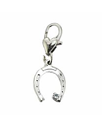 Barnyard Bling Charm - Horseshoe with Crystal