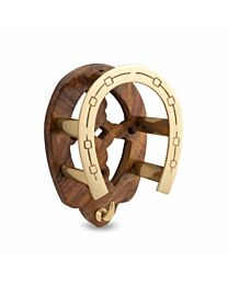 Burlingham Sports Brass and Wood Horseshoe Rack