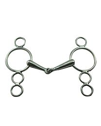 Coronet Stainless Steel Single Jointed Solid Lightweight Continental 3 Ring Elevator Gag Bit