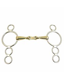 Coronet German Silver French Link 3 Ring Continental Elevator Gag Bit