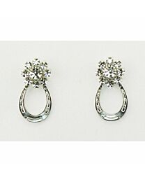 Earring - Horseshoe with Crystal Flower