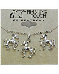 Earring & Necklace Gift Set - Prancing Horses