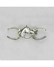 Stock Pin - Double Horseshoe with Horse Head