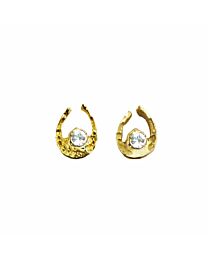 Earring - Mini Horseshoe with Crystal
