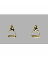 Earring - Mini Stirrup with Crystal Stone