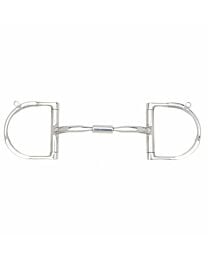 Myler MB02 Stainless Steel 3-3/8" Comfort Snaffle Medium Dee Ring Bit with Hooks
