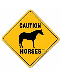 Noble Beasts Graphics "Caution Horses" Sign
