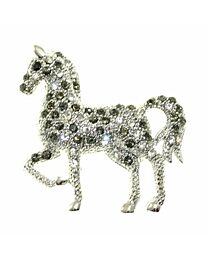Rhinestone Horse Brooch Pin