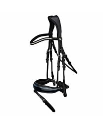 Schockemohle Sports Rolled Patent Malibu Dressage Bridle with Flash