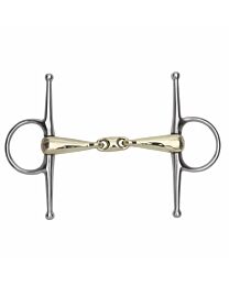Shires Equestrian Brass Alloy Double Jointed Lozenge Full Cheek Bit