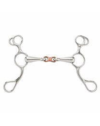 Shires Equestiran Double Jointed Copper French Link Sliding Gag Bit