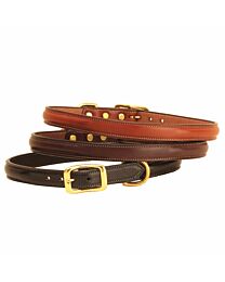 Tory Leather Raised Dog Collar with Name Space