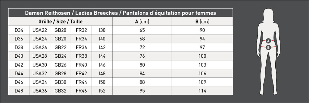ELT Women's Bottoms Size Chart