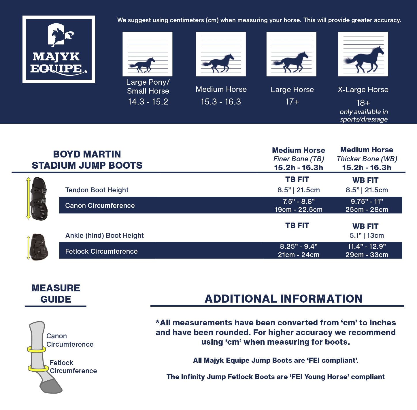 Majyk Equipe Boots Size Chart