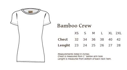 Spiced Equestrian Bamboo Crew Neck Size Chart